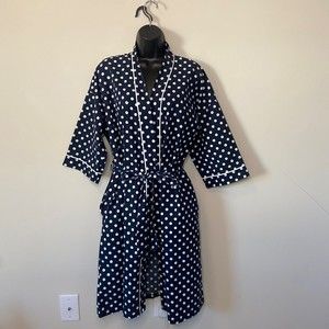 St. Michael Marks and Spencer Blue Polka Dot Robe Size XL